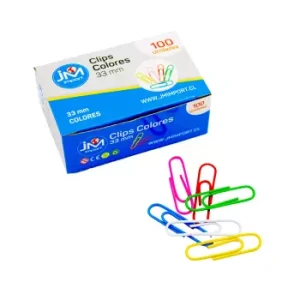 Clip De Colores 33mm 100 Unidades (10 cajas)
