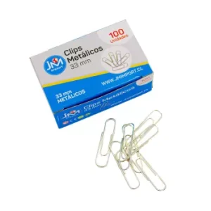 Clip Metálico 33 Mm 100 Unidades (10 cajas)