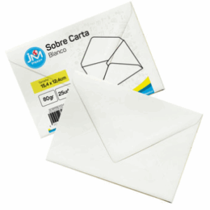 Sobre Blanco Carta 25 Unidades