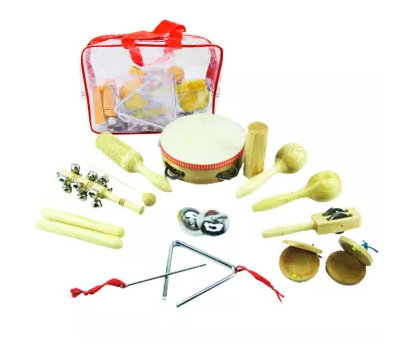 Maleta De 10 Instrumentos Musicales De Madera
