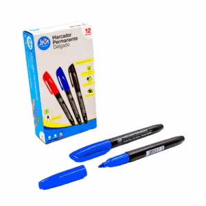 Marcador Permanente Delgado Azul (12 unidades)