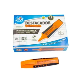 Destacador Con Grip Biselado Naranjo (12 unidades)