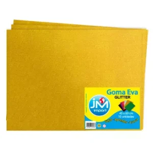 Goma Eva Glitter Pliego 10 Unidades Dorada 40 X 60