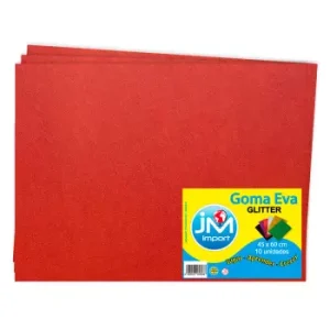 Goma Eva Glitter Pliego 10 Unidades Rojo 45 X 60