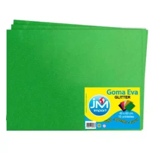 Goma Eva Glitter Pliego 10 U Verde Claro 40 X 60