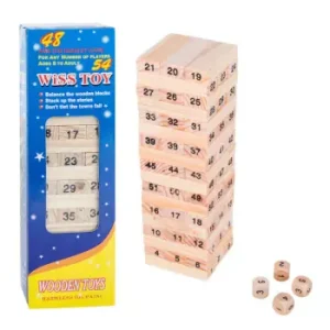 Juego Jenga Madera Natural Numerada
