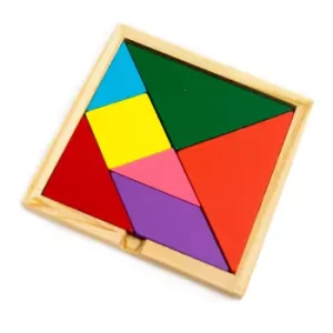 Tangrama De Madera Color Con Base