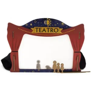 Teatro Triple De Sombras De Madera Con 5 Figuras