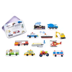 Puzzle Medios De Transportes 12 Modelos Caja Metál