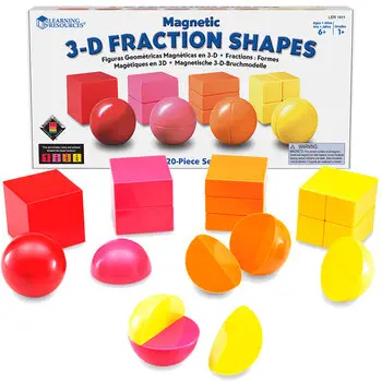 Learning Resources Forme Frazione Magnetiche 3D – Gioco Educativo Per Bambini 6+ Anni, Matematica A Colori Per Scuola E Casa - 2