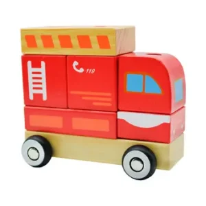 Encaje Tarugo Carro De Bomberos De Madera 12 X 7