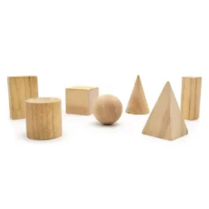 Cuerpos Geométricos De Madera Natural