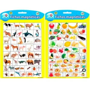 Pizarra Magnética Con Fichas Animales Y Alimentos