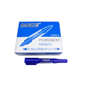 Marcador Permanente Doble Punta Azul (12 unidades)