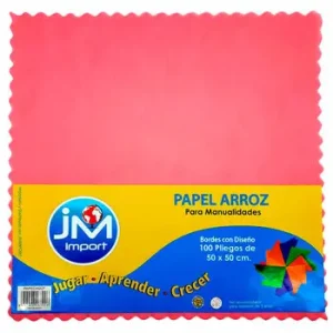 Papel Arroz 100un.50x50cm Color Rosado