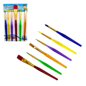 Set De Pinceles 6 Unidades Manualidad (12 paquetes)