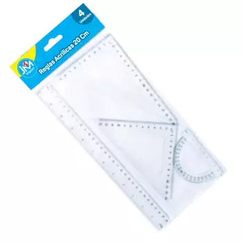 Set Reglas Geométrico 4 Piezas (100 unidades)