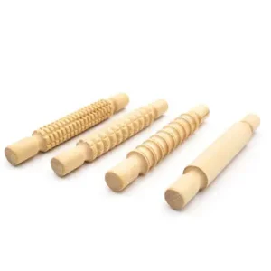 Rodillos De Madera 4 Piezas Diferentes Texturas