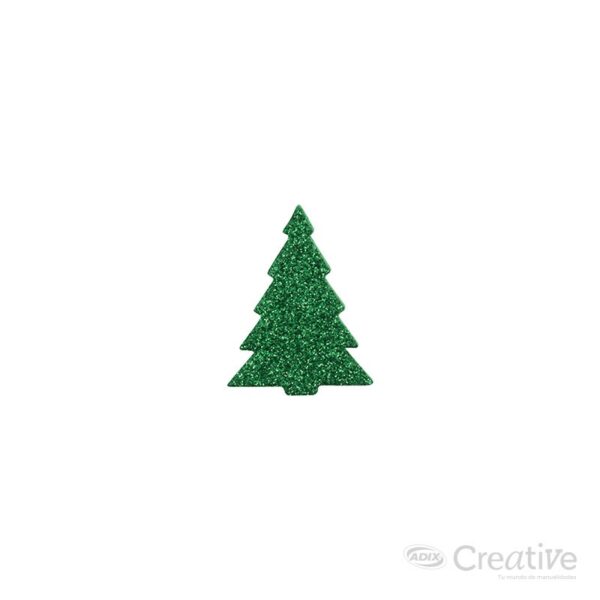 Árbol Navideño Goma Eva Glitter Adhesivo - Imagen 3