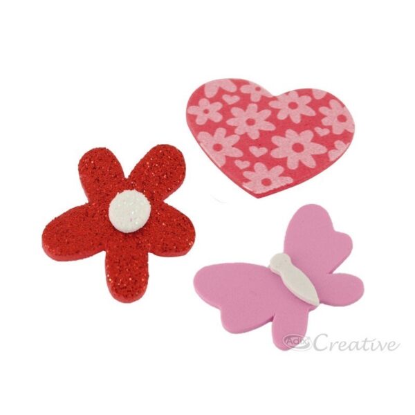 material didactico corazones flores y mariposas de goma eva creative 1