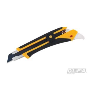 Cuchillo Industrial Con Incrustación Antideslizante Con Punta Multiuso Y Seguro Manual Olfa