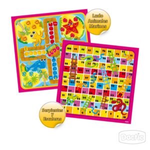 Juego 2 En 1: Ludo Animales Marinos - Serpientes Y Escaleras Dactic