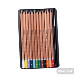 Lápices Acuarelables 12 Colores + Pincel Y Caja Metálica