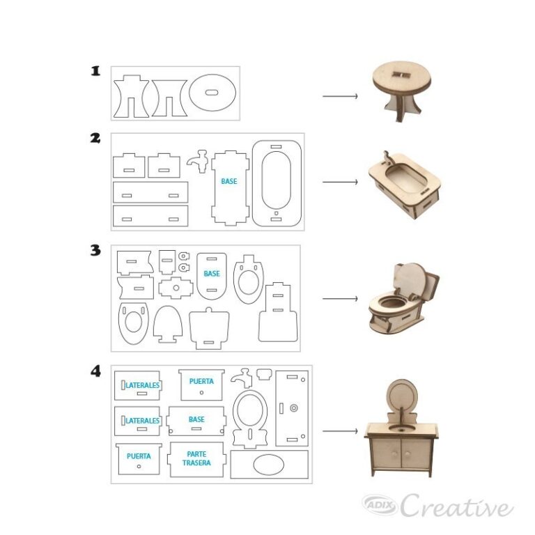 Mueble Miniatura Armable Baño