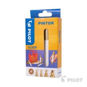 Pintor Set 4 Puntas Dorado Extra Fina, Fina, Media Y Biselada Pilot