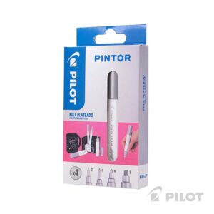 Pintor Set 4 Puntas Plateado: Extra Fina, Fina, Media Y Biselada