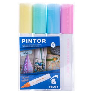 Pintor Set Amarillo, Verde Pastel, Azul Pastel, Rosado Punta Media