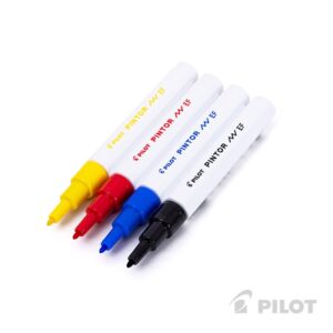 Pintor Set Negro, Rojo, Azul, Amarillo Punta Extra Fina Pilot