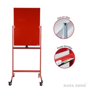 Pizarra De Vidrio 60x90 Pedestal Roja Datazone