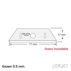Repuesto Hoja Para Cuchillo De Seguridad Sk-12. 17.5 Mm. 10 U. Olfa