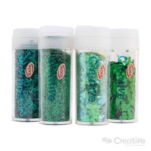 Set De Confeti/glitter Verde 4 U.