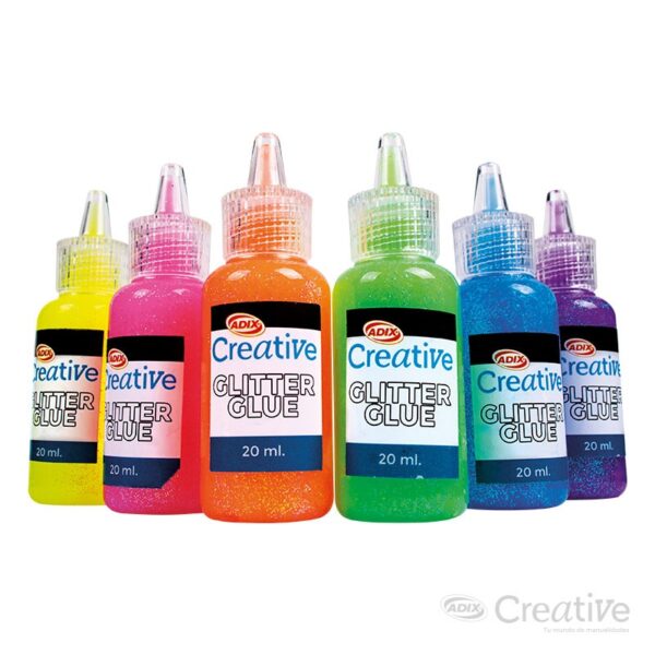 material didactico set glitter glue neon creative 1