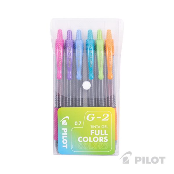 Set Lápiz Gel G-2 0.7 Full Color 6u - Imagen 2