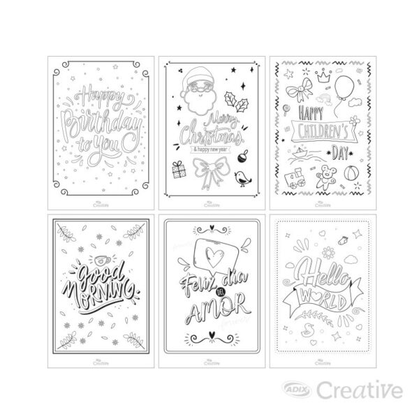 material didactico set tarjetas de saludo para colorear creative 2