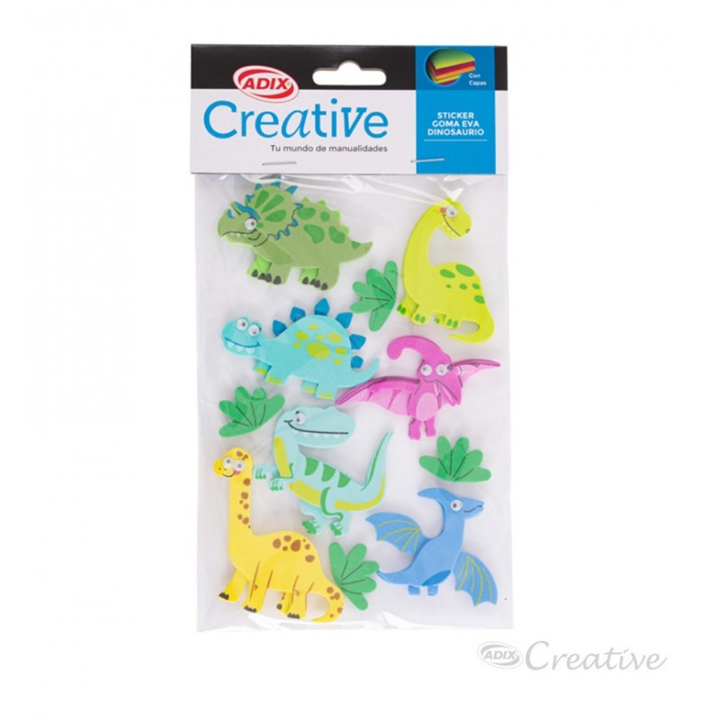 Sticker Goma Eva Dinosaurio Creative - Imagen 2