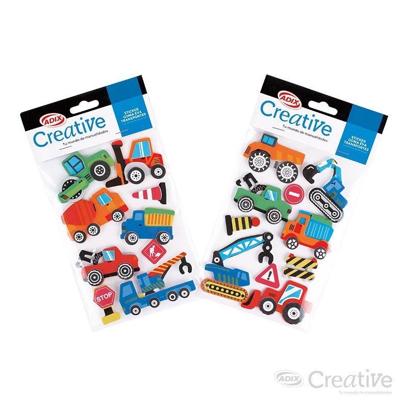 Sticker Goma Eva Transporte Creative