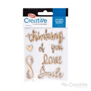Sticker Palabra Madera Creative