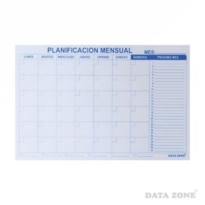Planificador Mensual 60x90 De Vidrio Datazone