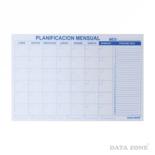 material didacticos planificador mensual 60x90 de vidrio datazone
